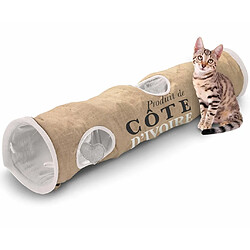 D&D Tunnel pour chat Côte d'Ivoire 25x120cm Marron et Blanc 434/436448