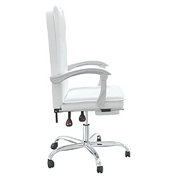 Avis vidaXL Fauteuil inclinable de bureau Blanc Similicuir