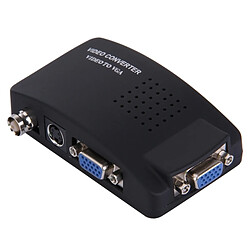 Acheter Wewoo Noir Convertisseur vidéo BNC / S-Video vers VGA