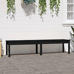 Maison Chic Banc de jardin à 2 places | Banquette de jardin | Chaise Relax noir 203,5x44x45cm bois massif de pin -MN56411