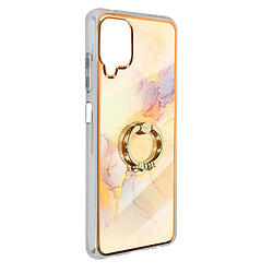 Avizar Coque Samsung Galaxy A22 4G Bague de maintien Motif marbre champagne