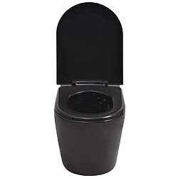 Avis vidaXL Toilette murale Céramique Noir