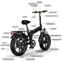 Vélo électrique ENGWE ENGINE X 250W - 60KM autonomie - Freins à disque pas cher