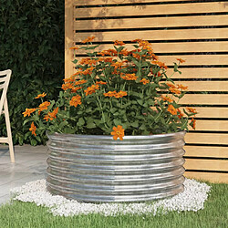 vidaXL Jardinière de jardin Acier enduit de poudre 80x80x36 cm Argenté