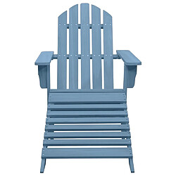 Maison Chic Chaise de jardin avec pouf - Fauteuil d'extérieur Adirondack Bois de sapin solide Bleu -MN91575