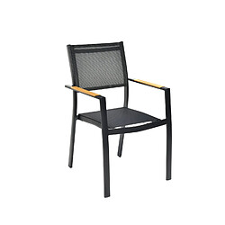 Acheter Avril Paris Table de jardin extensible aluminium noir 200/300cm + 10 fauteuils empilables textilène - MARCEAU