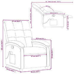 vidaXL Fauteuil de massage inclinable Crème Tissu pas cher