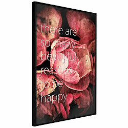 Paris Prix Affiche Murale Encadrée Many Reasons to Be Happy 20 x 30 cm Noir