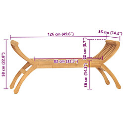 vidaXL Banc de jardin 126 cm Bois de teck solide pas cher