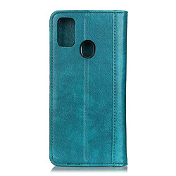 Etui en PU peau de litchi auto-absorbée vert pour votre Samsung Galaxy A21s