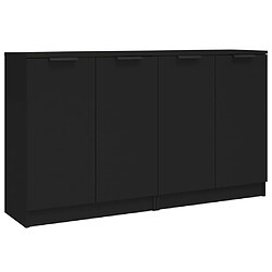 vidaXL Buffets 2 pcs Noir 60x30x70 cm Bois d'ingénierie