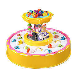 Jeu de pêche électrique Jeu de Jouets Double-Conseil Rotatif Double Couche Jouet Jaune