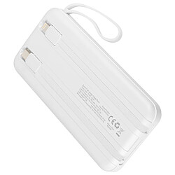 LinQ Batterie de Secours 10000 mAh avec Câbles Lightning et USB type C Blanc