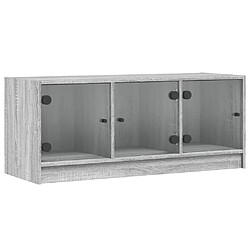 vidaXL Meuble TV avec portes en verre sonoma gris 102x37x42 cm