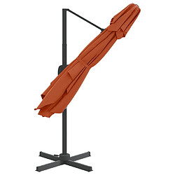 Acheter Helloshop26 Parasol meuble de jardin cantilever à double toit 300 x 300 cm orange 02_0008161