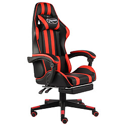 vidaXL Fauteuil de jeux vidéo et repose-pied Noir et rouge Similicuir