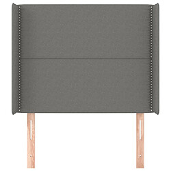 Avis Maison Chic Tête de lit moderne avec oreilles pour chambre - Décoration de lit Gris foncé 93x16x118/128 cm Tissu -MN60739