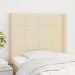 Maison Chic Tête de lit scandinave avec oreilles,meuble de chambre Crème 93x16x118/128 cm Tissu -MN12227