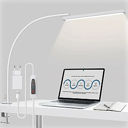 Vendos85 Lampe de bureau Architecte Flexible avec Pince blanc