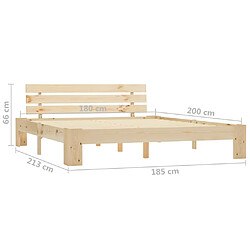 vidaXL Cadre de lit sans matelas 180x200 cm bois massif de pin pas cher