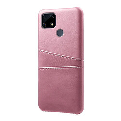 Coque en TPU + PU avec double porte-cartes or rose pour votre Realme C25