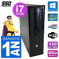 PC HP ProDesk 400 G1 SFF Intel Core i7-4790 RAM 8Go SSD 120Go Windows 10 Wifi - Occasion