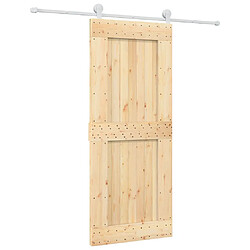 vidaXL Porte coulissante et kit de quincaillerie 85x210 cm pin massif