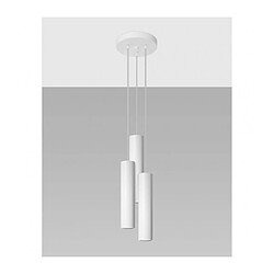 Luminaire Center Suspension Lagos Cluster Acier blanc 3 ampoules 110cm