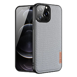 etui dux ducis fino recouvert de nylon pour iphone 13 pro max gris