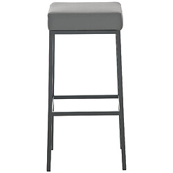 Avis Decoshop26 Lot de 2 tabourets de bar avec repose-pieds design simple assise hauteur 80 cm en PVC gris support en métal noir 10_0004363