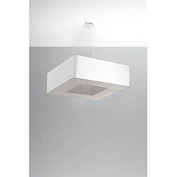 Luminaire Center Plafonnier Urano Acier,tissu blanc 8 ampoules 112cm