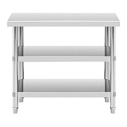 Acheter Helloshop26 Table de travail inox - 100 x 60 x 5 cm - 185 kg - 2 tablettes 14_0007332