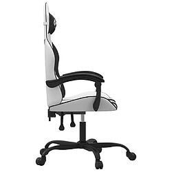 Avis vidaXL Chaise de jeu pivotante Blanc et noir Similicuir