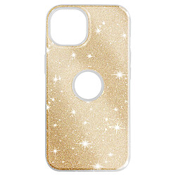 Avizar Coque pour iPhone 14 Paillette Glitter Silicone Semi rigide Doré