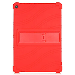 Coque en silicone avec béquille coulissante rouge pour votre Lenovo M10 FHD REL X605FC