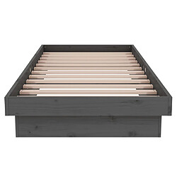 Acheter vidaXL Cadre de lit sans matelas gris bois massif