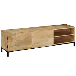 Avis Maison Chic Meuble TV scandinave - Banc TV pour salon 145 x 30 x 41 cm Bois massif de manguier -MN10252