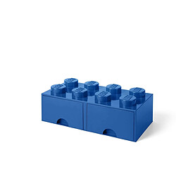 Avis Grande brique de rangement empilable avec tiroirs bleu - Lego Décoration