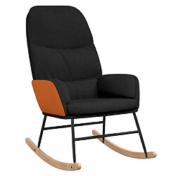 vidaXL Chaise à bascule Noir Tissu