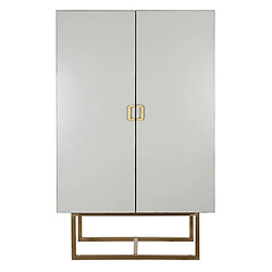 Pegane Armoire de rangement en bois coloris blanc avec pied en métal doré - Longueur 110 x Profondeur 50 x Hauteur 180 cm