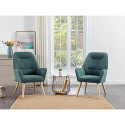 Vente-Unique Fauteuil en tissu bleu canard OSIMO