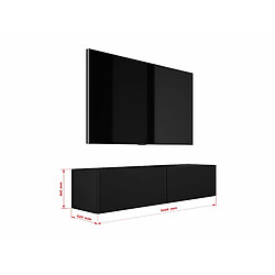 Avis 3XELIVING Meuble TV suspendu, D: l : 140 cm, H : 34 cm, P : 32 cm, NOIR