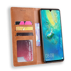 Acheter Wewoo Housse Coque Étui en cuir à boucle magnétique avec texture rétro et pour HuP30 Pro, support emplacements pour cartes porte-monnaie (Marron)