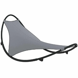 Maison Chic Chaise longue à bascule | Bain de soleil Relax | Transat avec roues Acier et textilène Gris -GKD49200