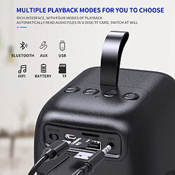 Universal Haut-parleur Bluetooth sans fil Bluetooth Bluetooth Bluetooth Puissant Basse extérieure haute HIFI TF FM Radio avec HI-RES 10W Audio | Subwoofer (Noir)