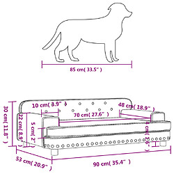 vidaXL Lit pour chien crème 90x53x30 cm similicuir pas cher