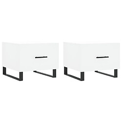 Maison Chic Lot de 2 Tables basses,Table Console pour salon blanc 50x50x40 cm bois d'ingénierie -MN88523