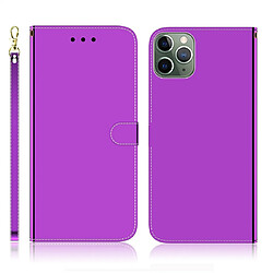 Wewoo Coque Etui à rabat avec surface miroir pour iPhone 11 Pro fentes cartes et porte-cartes ainsi que portefeuille et lanière violet