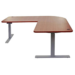 Avis Decoshop26 Bureau d'angle table d'ordinateur réglable en hauteur électriquement 178 x 178 cm HDF gris anthracite naturel 04_0006027