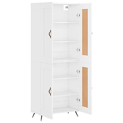 Avis vidaXL Buffet haut Blanc brillant 69,5x34x180 cm Bois d'ingénierie